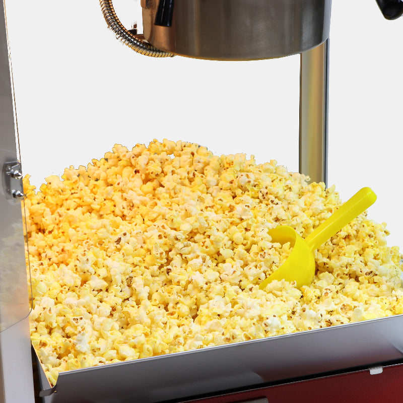 fully popped popcorn on a 1911 original 8 ounce popcorn machine